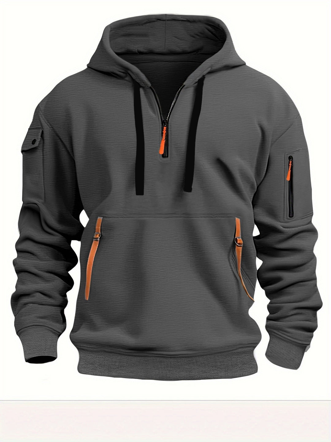 Herren funktionaler Kapuzenpullover mit modischen Reißverschlusstaschen EB