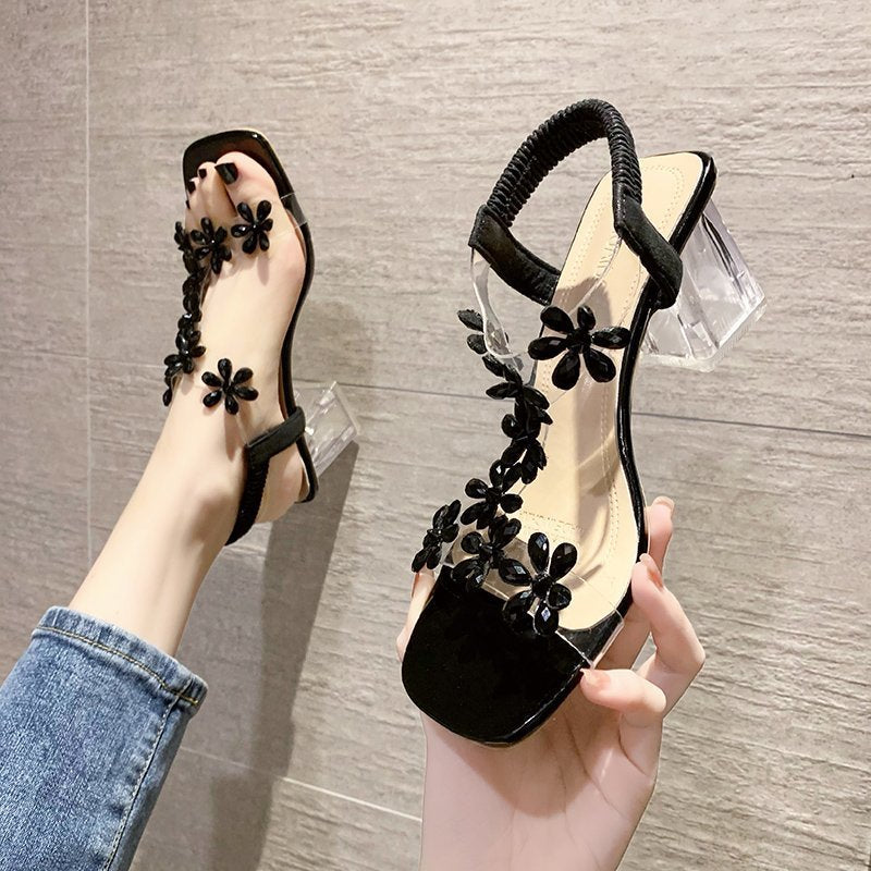 Damen Blumendekorierte Sandalen EB