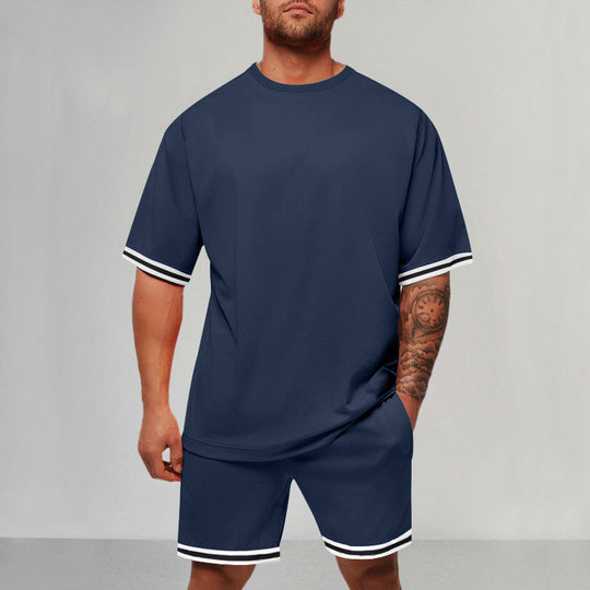 Herren Sportliches Kurzarm-Set mit Kontrastdetails EB