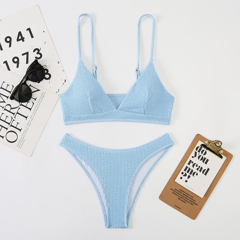 Damen Triangle-Bikini mit strukturiertem Stoff EB