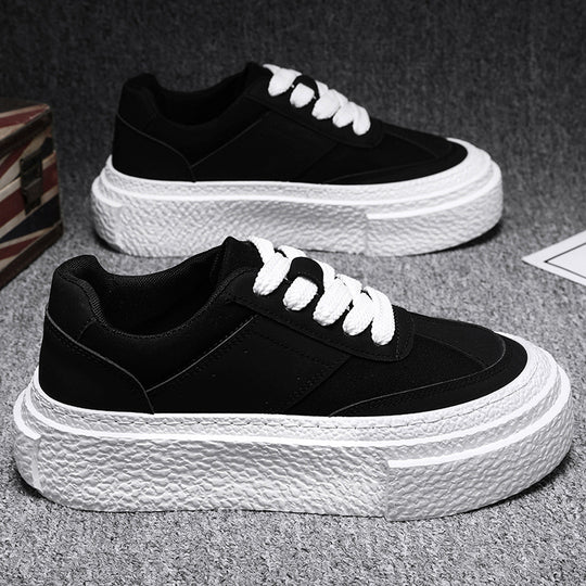 Damen modische Sneakers mit hoher Plateausohle und eleganter Oberflächenstruktur EB