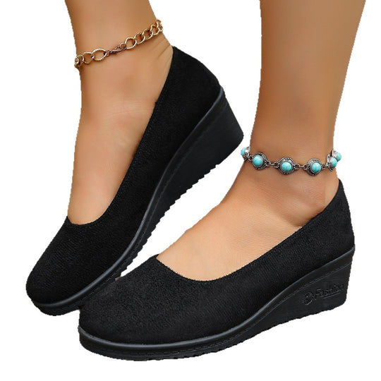 Damen Wedge-Pantoletten mit elegantem Obermaterial und rutschfester Sohle EB