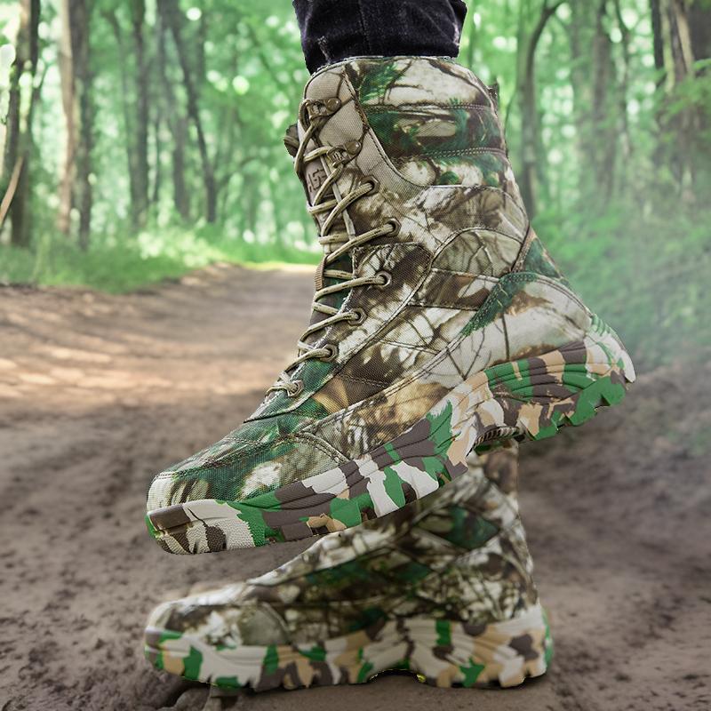 Herren Camouflage Gummistiefel mit rutschfester Sohle und hohem Schaft EB