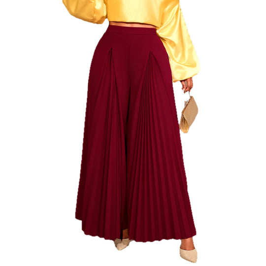 Damen Plisseehose mit hohem Bund und elegantem Faltenwurf EB