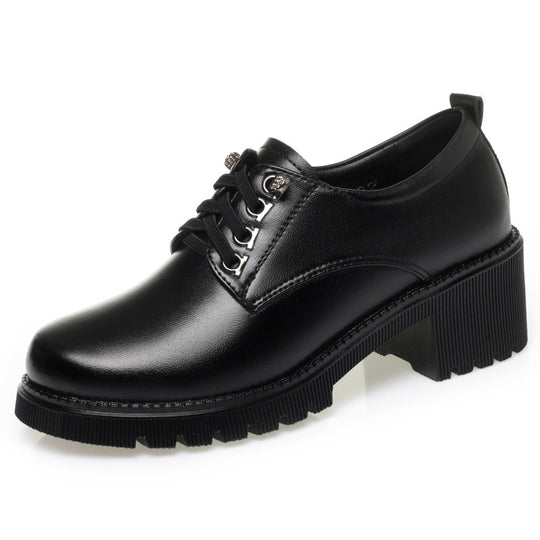Damen Schnürschuhe mit komfortablem Blockabsatz und modischer Schnallenverzierung EB