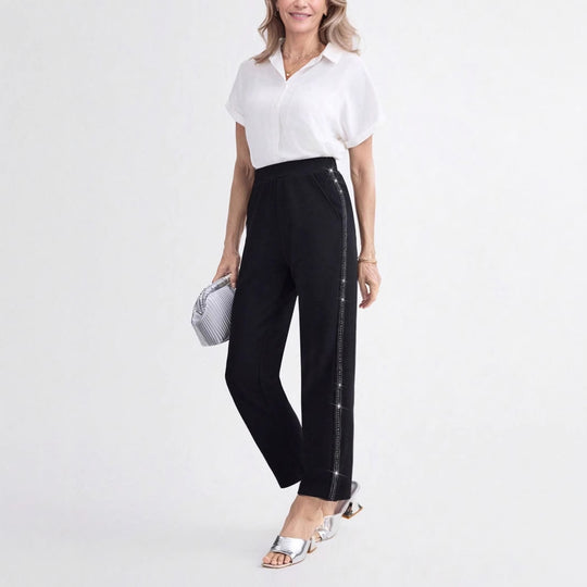 Damen Elegante und bequeme Hose mit seitlichen Taschen EB