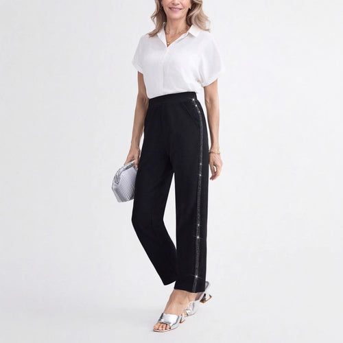 Damen Elegante und bequeme Hose mit seitlichen Taschen EB