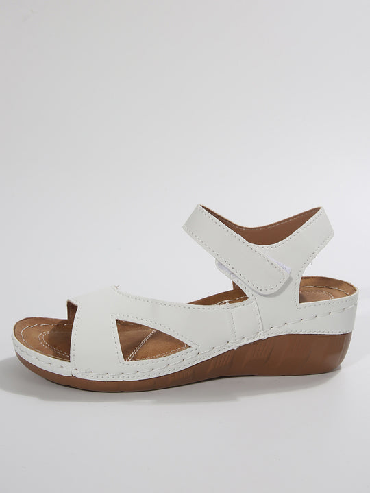 Damen Komfortable Riemensandalen mit verstellbaren Klettverschlüssen und anatomischem Fußbett EB