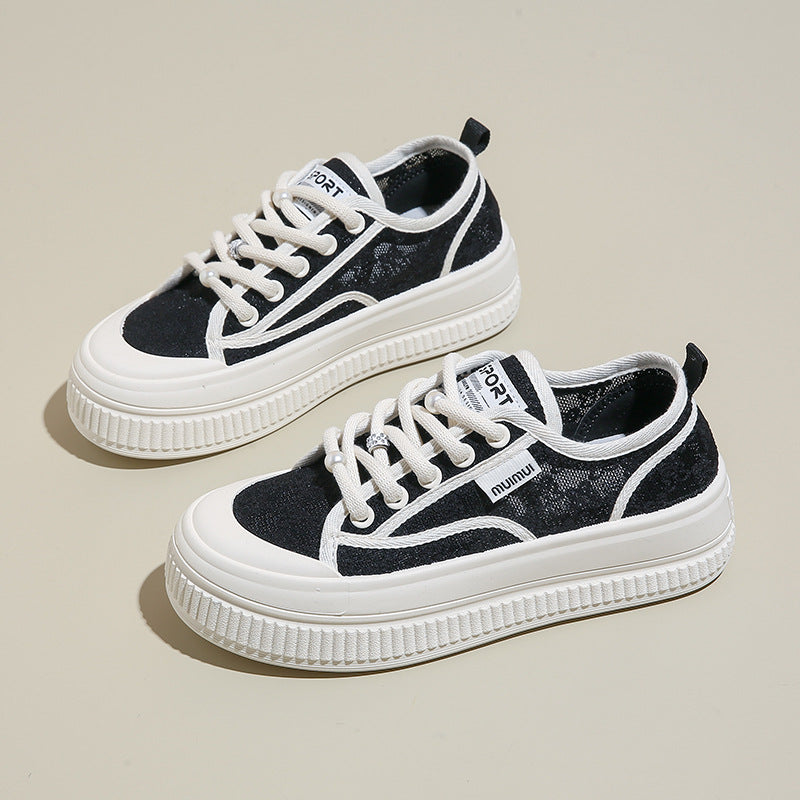 Damen Komfortable Sneaker mit dicker Sohle und einzigartigem Design EB