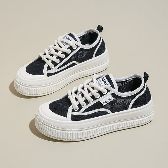Damen Komfortable Sneaker mit dicker Sohle und einzigartigem Design EB