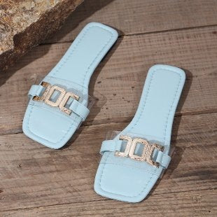 Damen Elegante und schicke Mules mit dekorativem Schnallen-Detail EB