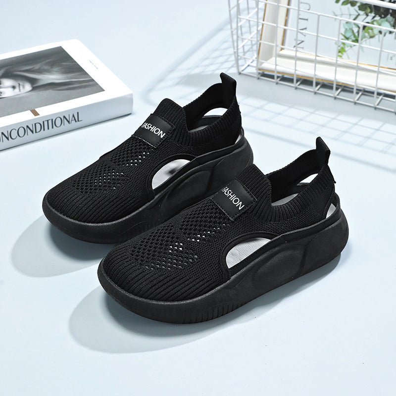 Damen Bequeme Slip-On Sneakers mit atmungsaktiver Mesh-Oberfläche und flexibler Sohle EB