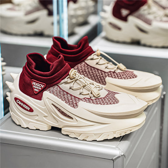 Unisex futuristische Chunky-Sneaker mit gestricktem Schaft, skulpturierter EVA-Sohle und Schnellzugverschluss EB