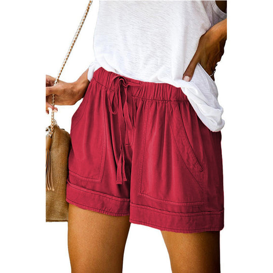 Damen Bequeme Sommer-Shorts mit elastischem Bund und praktischen Taschen EB