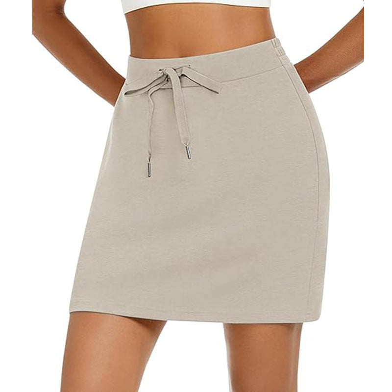 Damen Sportlicher Minirock mit Verstellbarem Kordelzug und Seitlichen Taschen EB