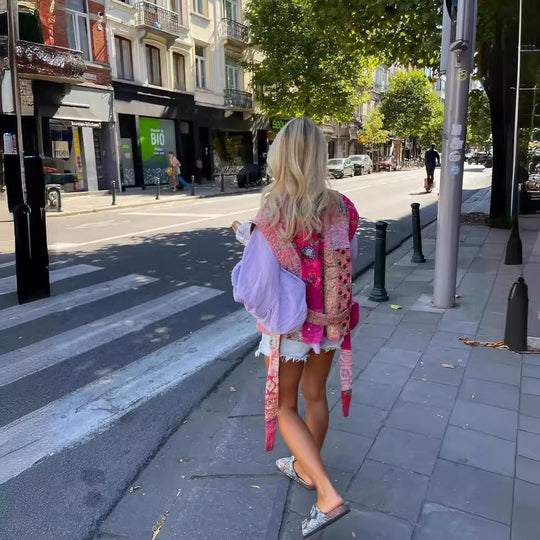 Damen Kurze, bestickte Sommerjacke EB