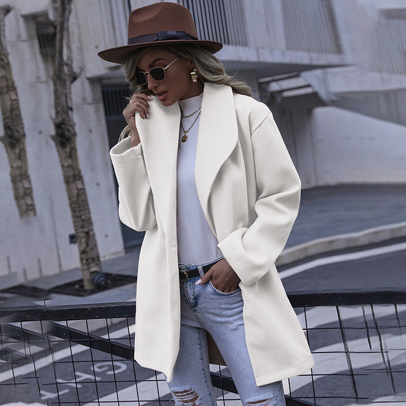 Damen modischer Oversized-Mantel mit strukturiertem Design EB