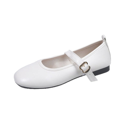 Damen komfortable Ballerinas mit verstellbarem Riemen und elegantem Schnallenakzent EB
