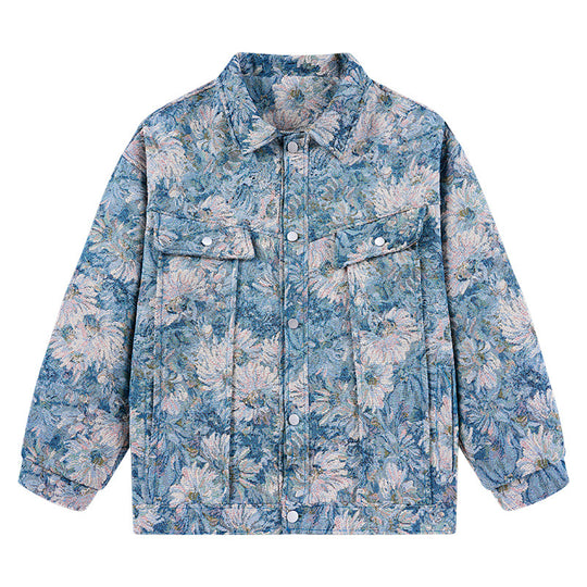 Damen modische Blumenmuster-Jacke EB