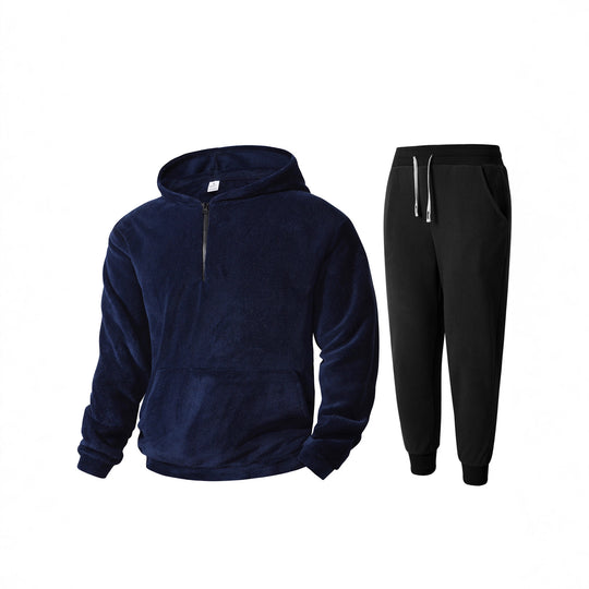 Herren kuscheliges Fleece-Hoodie und Jogginghose Set EB