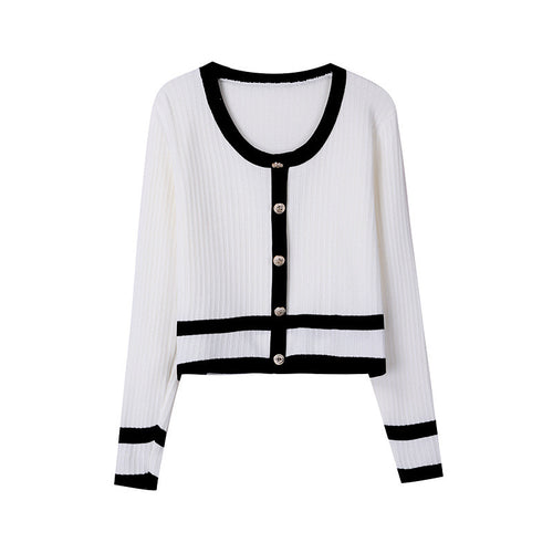 Damen modische Strickjacke im lässigen Schnitt mit Knopfleiste EB