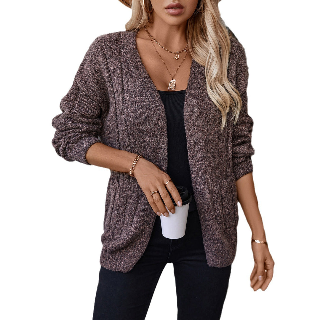 Damen Strickjacke mit Zopfmuster und Taschen EB