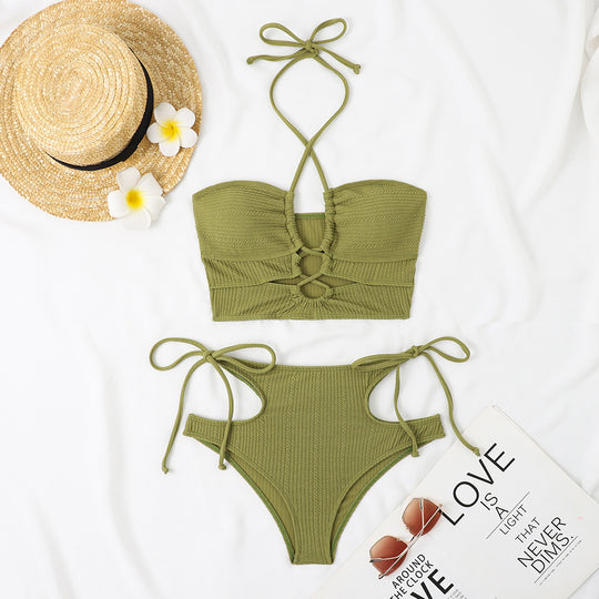 Damen Bikini-Set mit raffiniertem Cut-Out und hohem Taillenschnitt EB