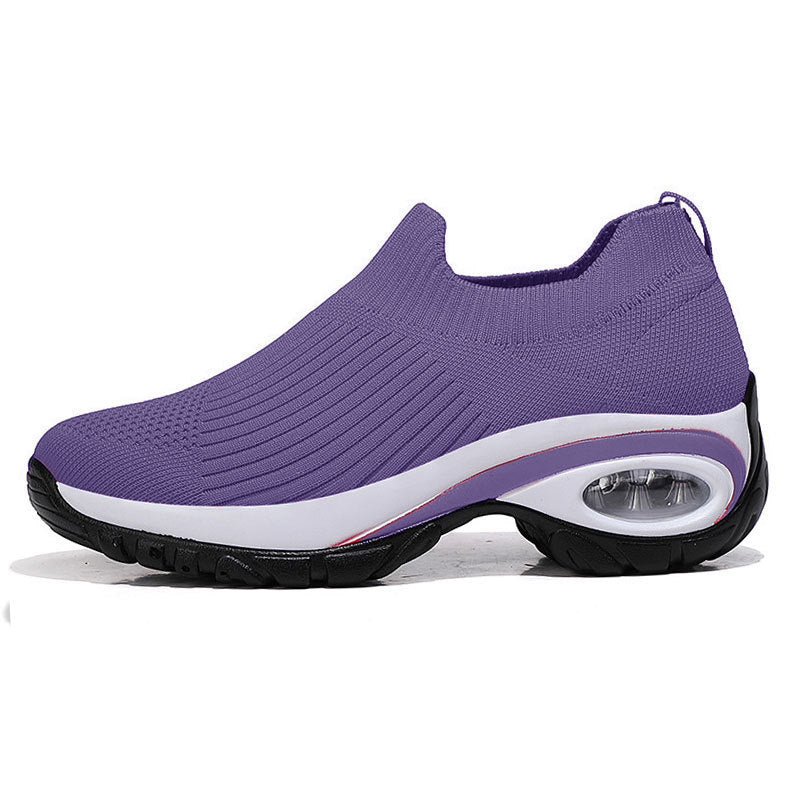 Damen Komfortable Slip-On Sneakers mit atmungsaktiver Strickoberfläche EB