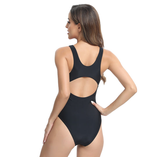 Damen Sportlicher Badeanzug mit lebhaftem Kontrast EB