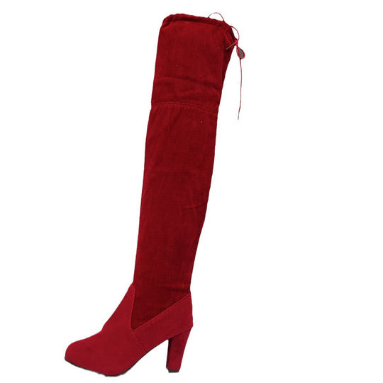 Damen Overknee-Stiefel mit modernem Design und elegantem Blockabsatz EB