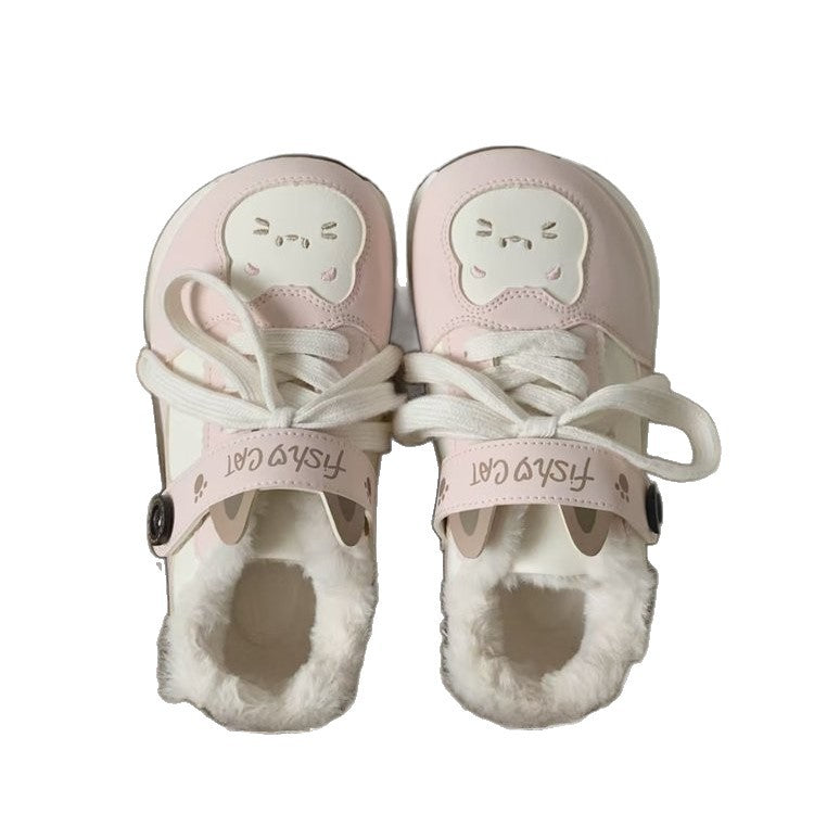 Damen Warmfutter Sneaker mit verspielt Tiermotiven EB