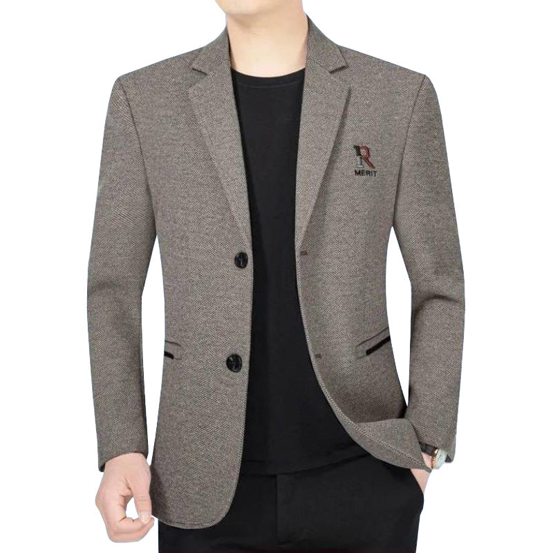 Herren Slim-Fit Sakko mit dezentem Logo und Strukturgewebe EB