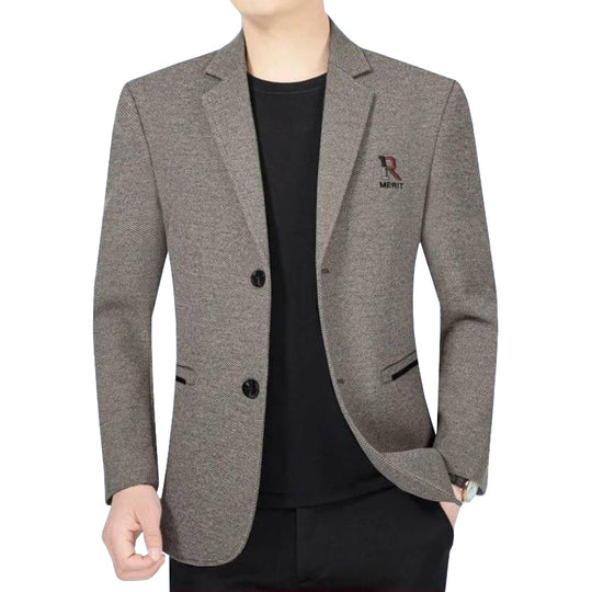 Herren Slim-Fit Sakko mit dezentem Logo und Strukturgewebe EB