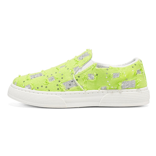 Damen elegante Slip-On Sneakers mit modischem Glitzerdesign EB
