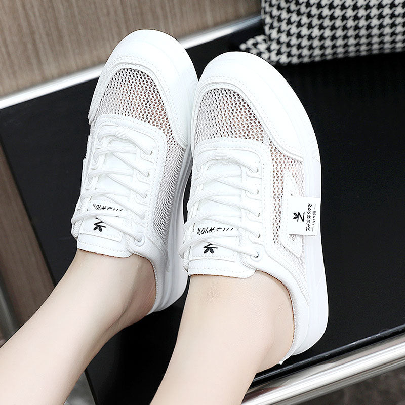 Damen leichte Slip-On Sneakers mit atmungsaktiver Mesh-Oberfläche EB