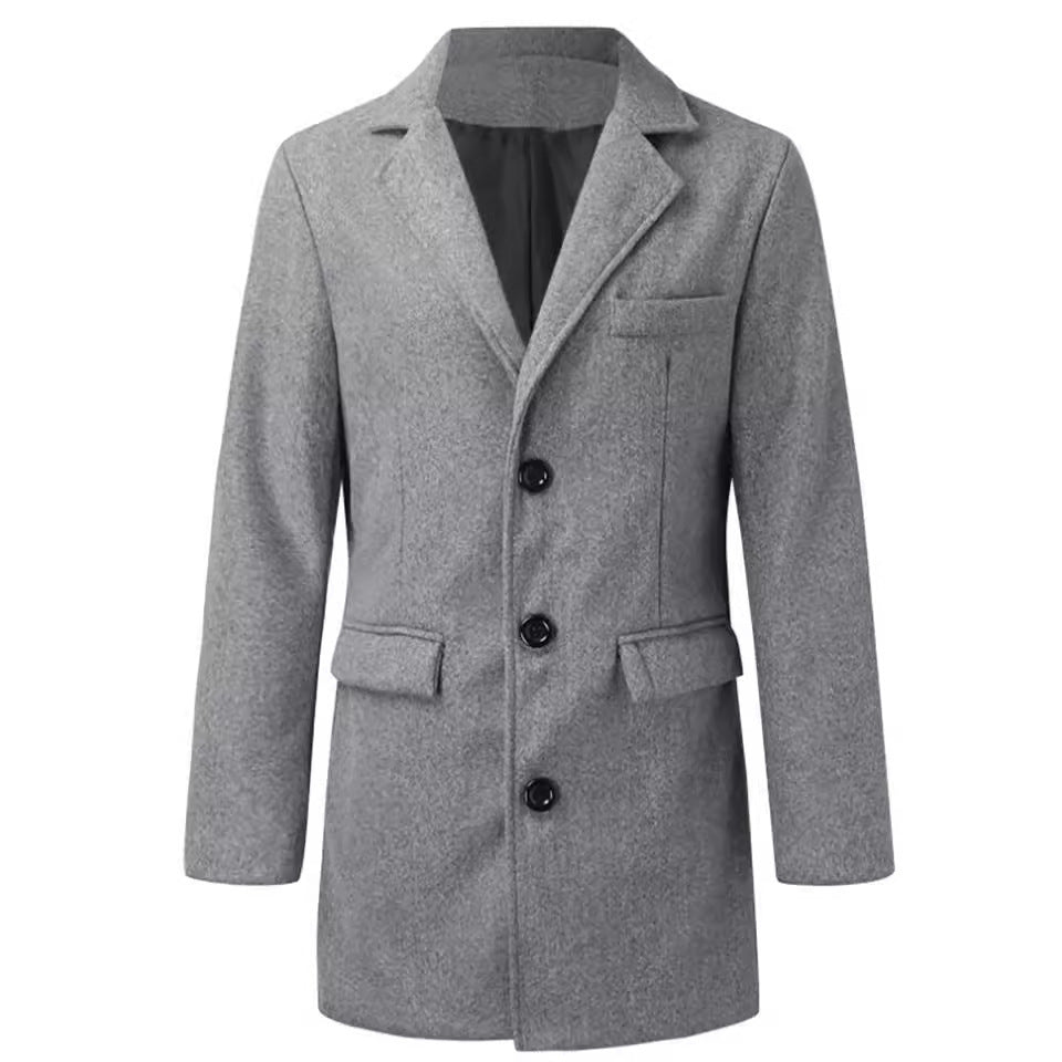 Herren eleganter, klassischer Wollmantel EB