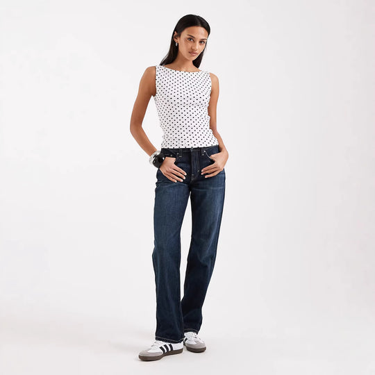 Damen Trägershirt mit verspieltem Polka-Dots-Muster EB