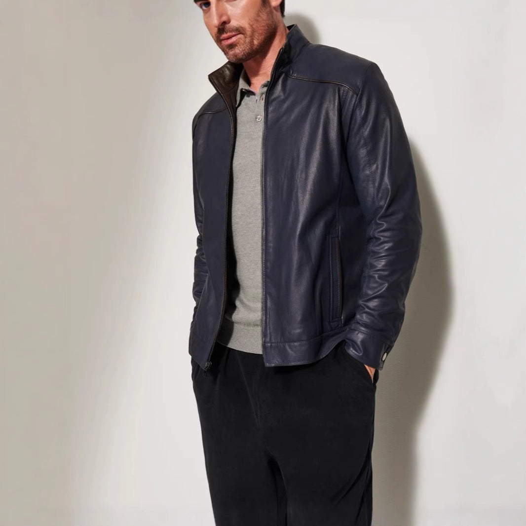 Herren modische jacke mit klassischem Stehkragen und eleganten Akzenten EB