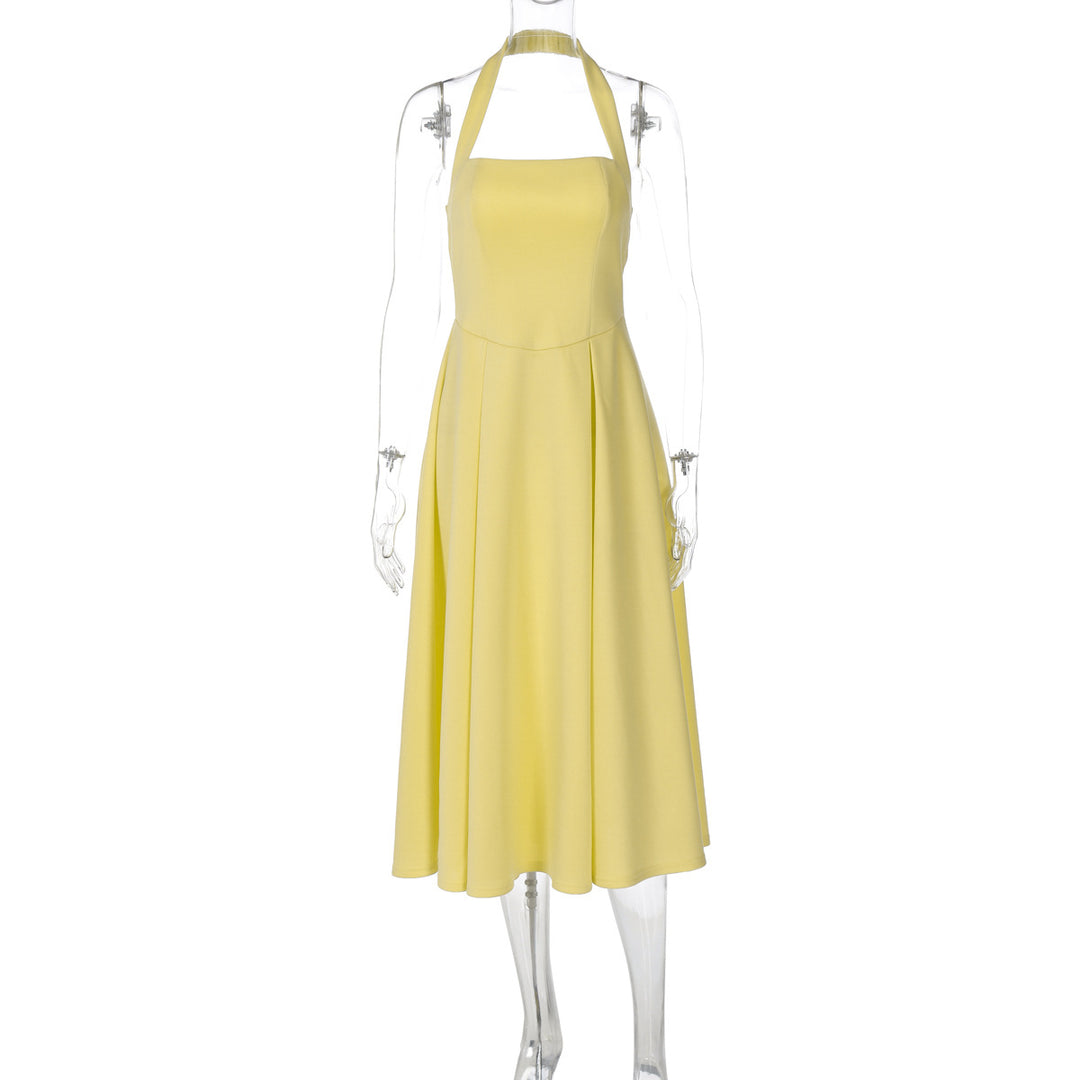 Damen Edles Maxikleid mit quadratischem Ausschnitt und schmalem Taillenband EB
