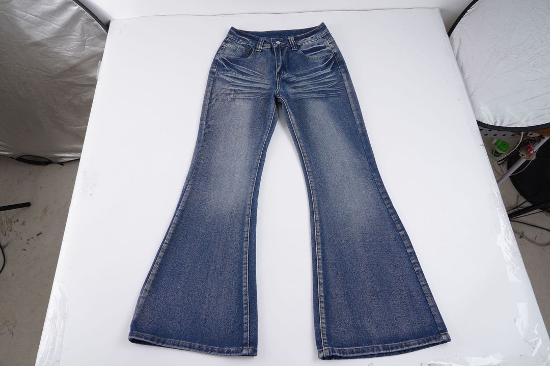 Damen Flared Jeans im lässigen Vintage-Stil mit hohem Bund und stylischen Waschungen EB