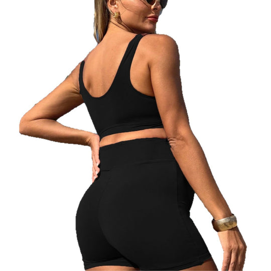 Damen Sportlicher Tankini mit elastischem Bund EB
