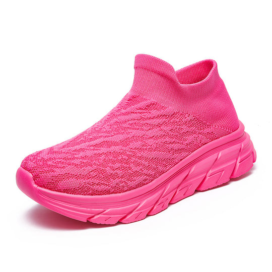 Damen Bequeme High-Top Sneakers mit elastischem Strickoberteil EB