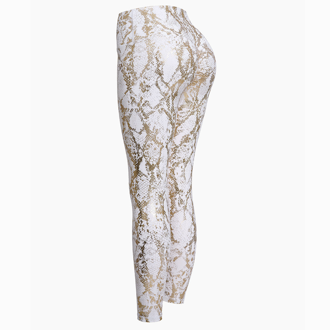 Damen Sportleggings im Schlangenprint mit hohem Bund EB