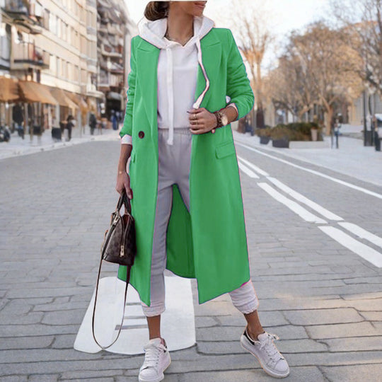 Damen eleganter trenchcoat mit Kapuze EB