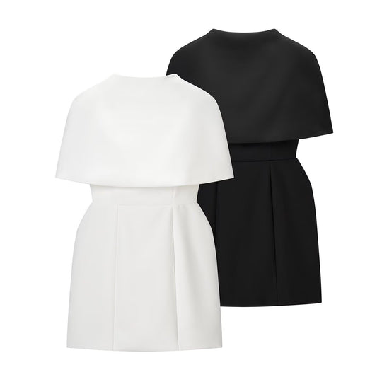 Damen elegantes Hochzeitskleid mit Cape-Ärmeln und tailliertem Schnitt EB