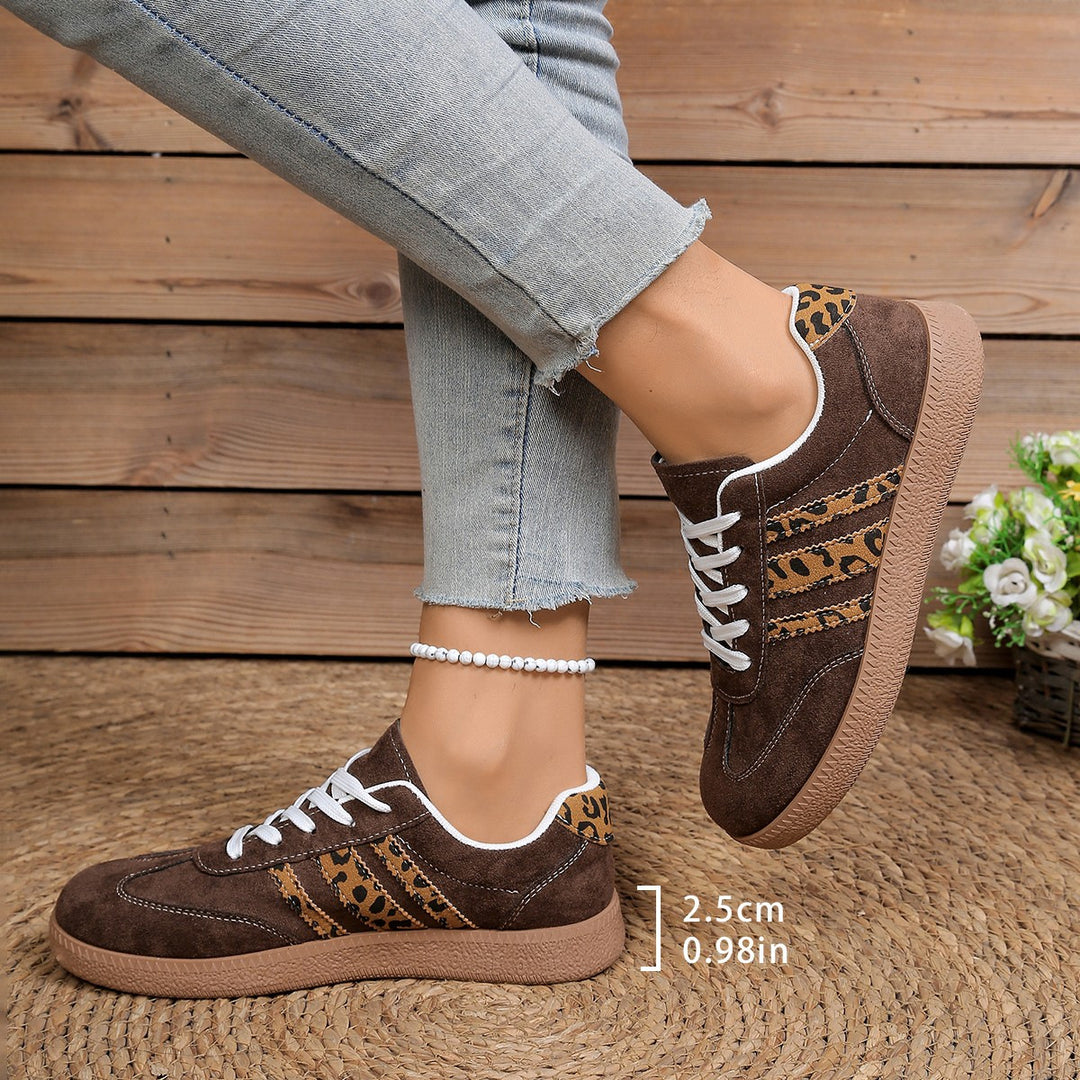 Damen Sneakers im modischen Leo-Design mit weicher Sohle EB