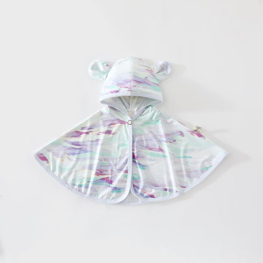 Unisex nan Bio-Baumwolle Kapuzen-Baby-Poncho-Cape mit Ohr-Kapuze und Druckverschluss EB