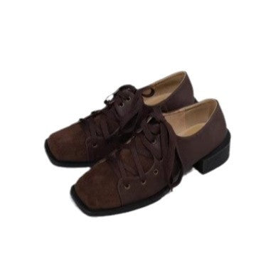 Damen sportliche Schnürschuhe aus Veloursleder mit rutschfester Sohle EB