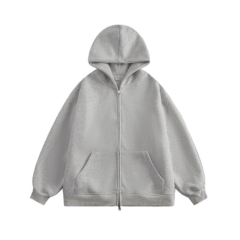 Damen lässige Kapuzenjacke mit Reißverschluss und Taschen EB