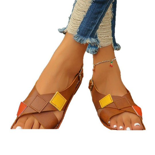 Damen Riemchen-Sandalen mit bunten Akzenten EB